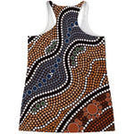 Australia River Aboriginal Dot Print Women's Racerback Tank Top