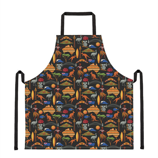 Australia Symbols Pattern Print Apron