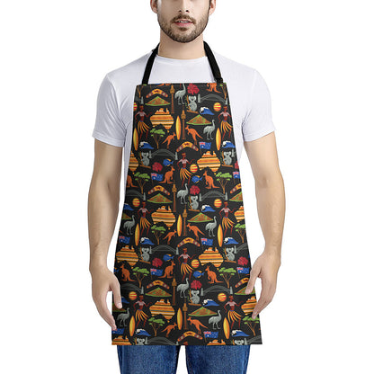 Australia Symbols Pattern Print Apron