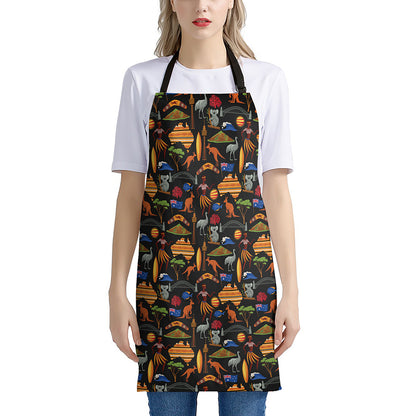 Australia Symbols Pattern Print Apron