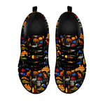 Australia Symbols Pattern Print Black Sneakers