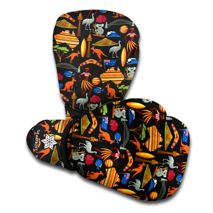 Australia Symbols Pattern Print Boxing Gloves
