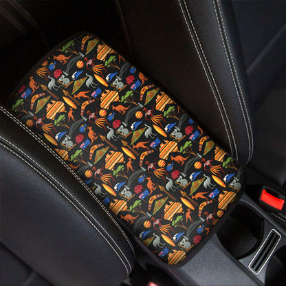 Australia Symbols Pattern Print Car Center Console Cover