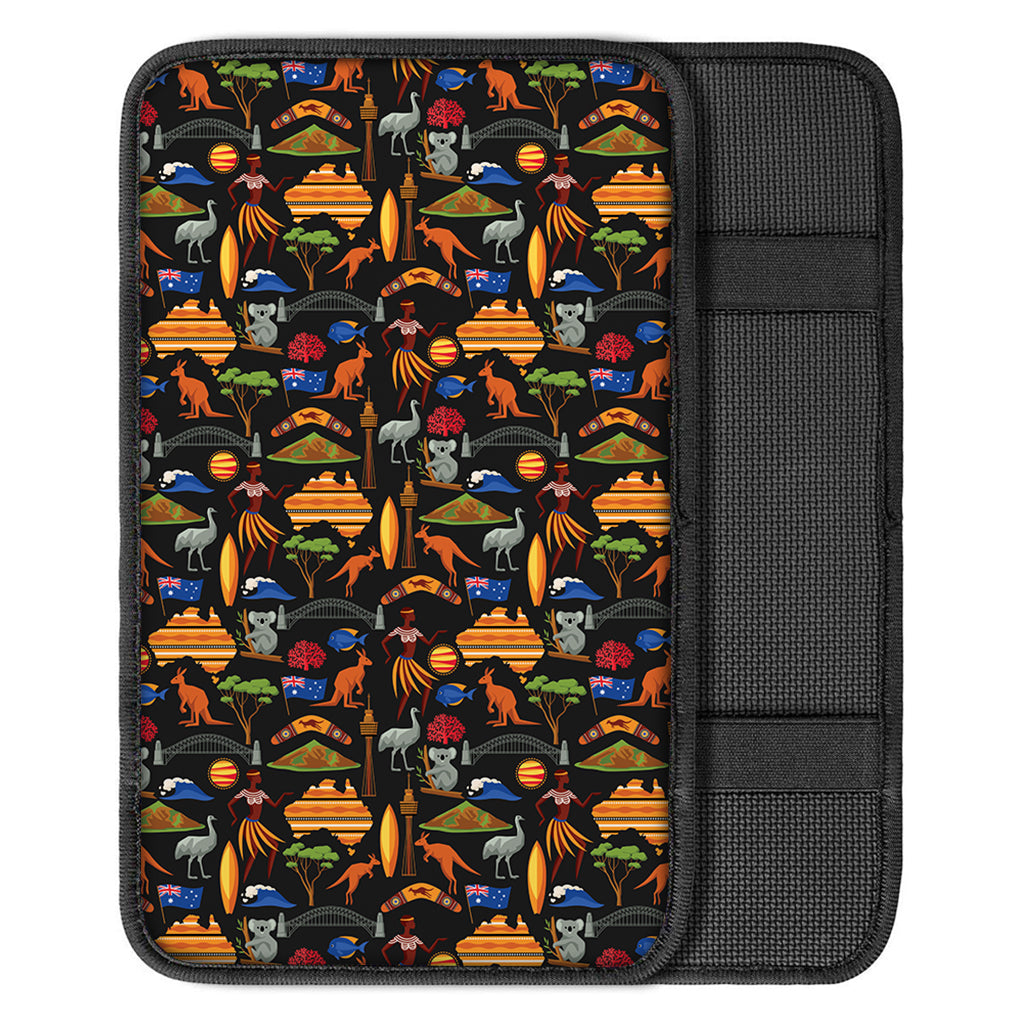 Australia Symbols Pattern Print Car Center Console Cover