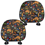 Australia Symbols Pattern Print Car Headrest Covers