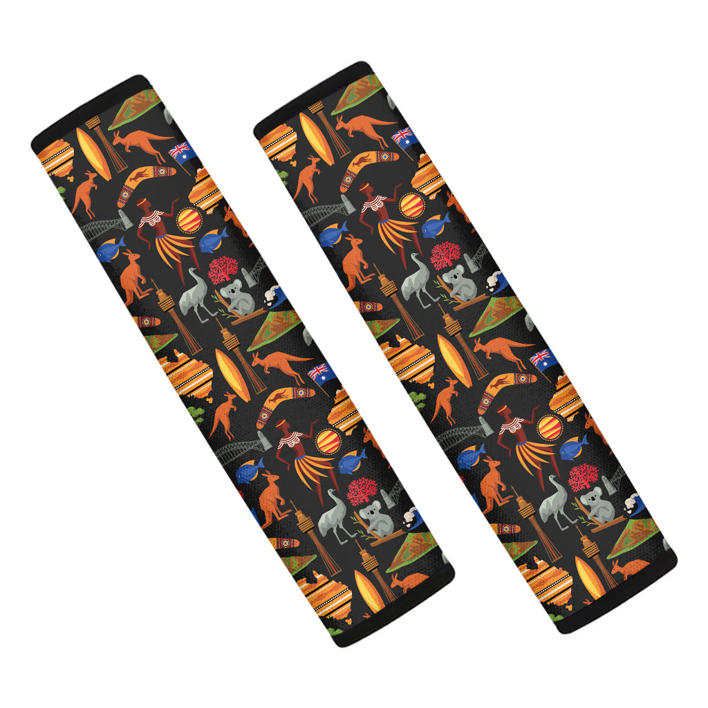 Australia Symbols Pattern Print Car Seat Belt Covers