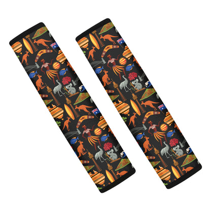 Australia Symbols Pattern Print Car Seat Belt Covers