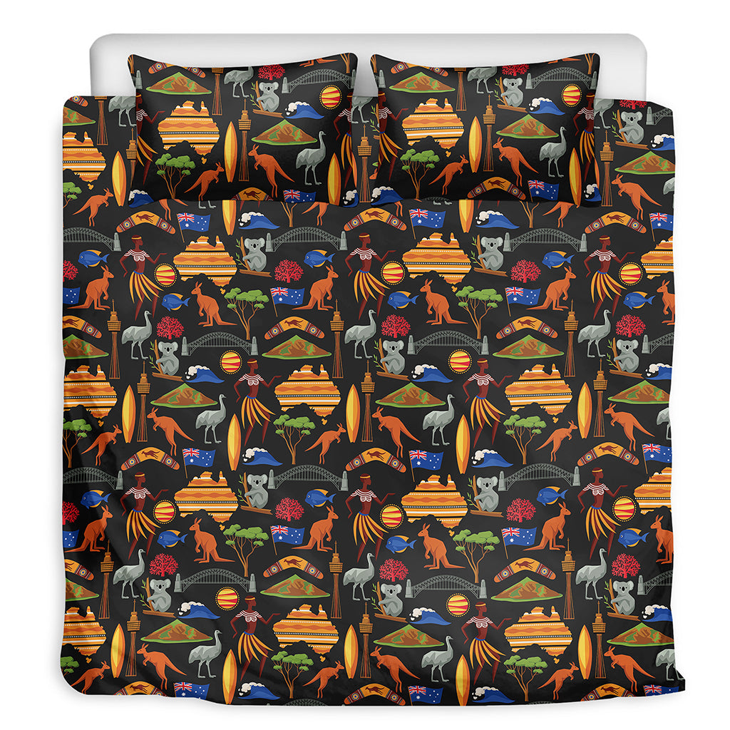 Australia Symbols Pattern Print Duvet Cover Bedding Set