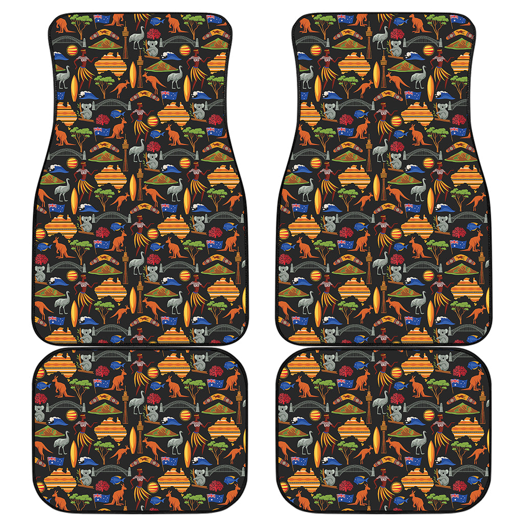 Australia Symbols Pattern Print Front and Back Car Floor Mats