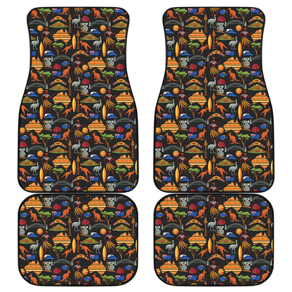 Australia Symbols Pattern Print Front and Back Car Floor Mats