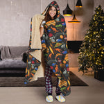 Australia Symbols Pattern Print Hooded Blanket