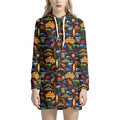Australia Symbols Pattern Print Pullover Hoodie Dress