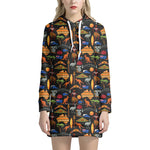 Australia Symbols Pattern Print Hoodie Dress