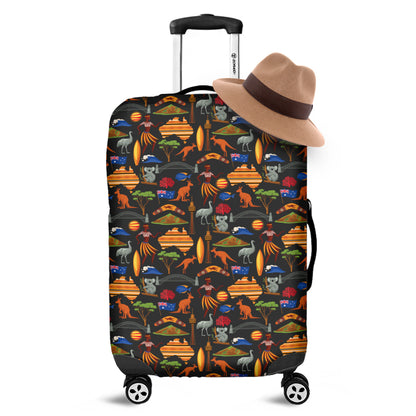 Australia Symbols Pattern Print Luggage Cover
