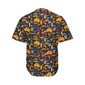 Australia Symbols Pattern Print Men's Baseball Jersey