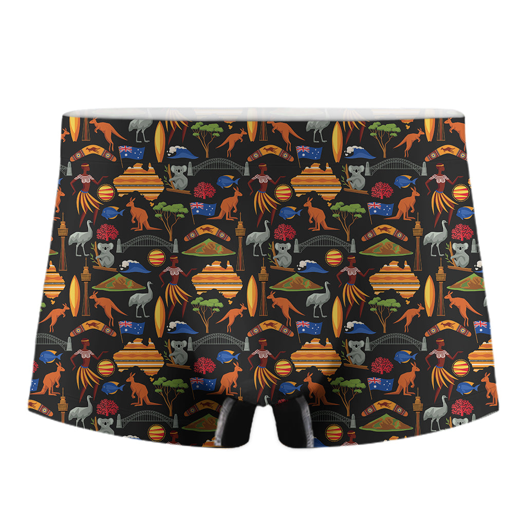 Australia Symbols Pattern Print Men's Boxer Briefs