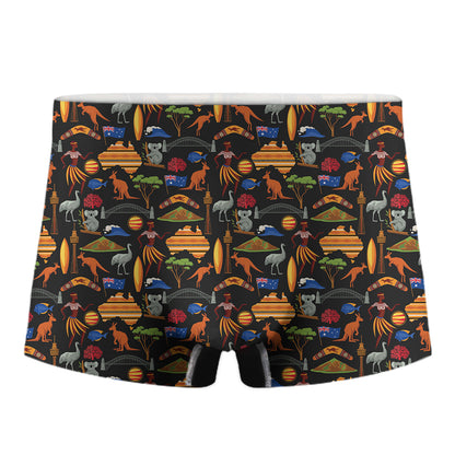 Australia Symbols Pattern Print Men's Boxer Briefs