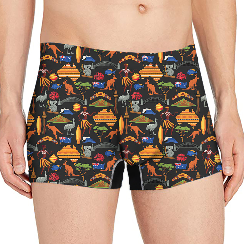 Australia Symbols Pattern Print Men's Boxer Briefs