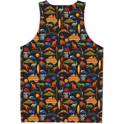 Australia Symbols Pattern Print Men's Tank Top