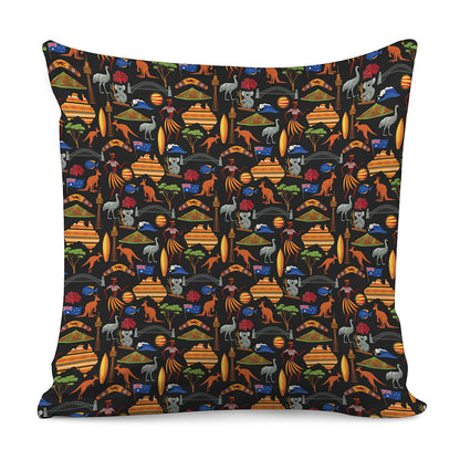 Australia Symbols Pattern Print Pillow Cover
