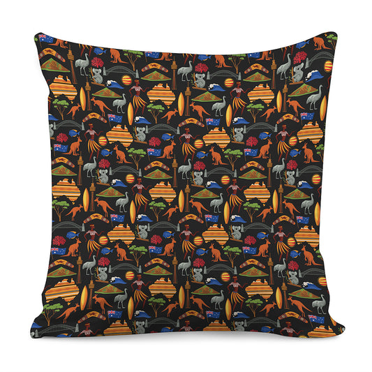 Australia Symbols Pattern Print Pillow Cover