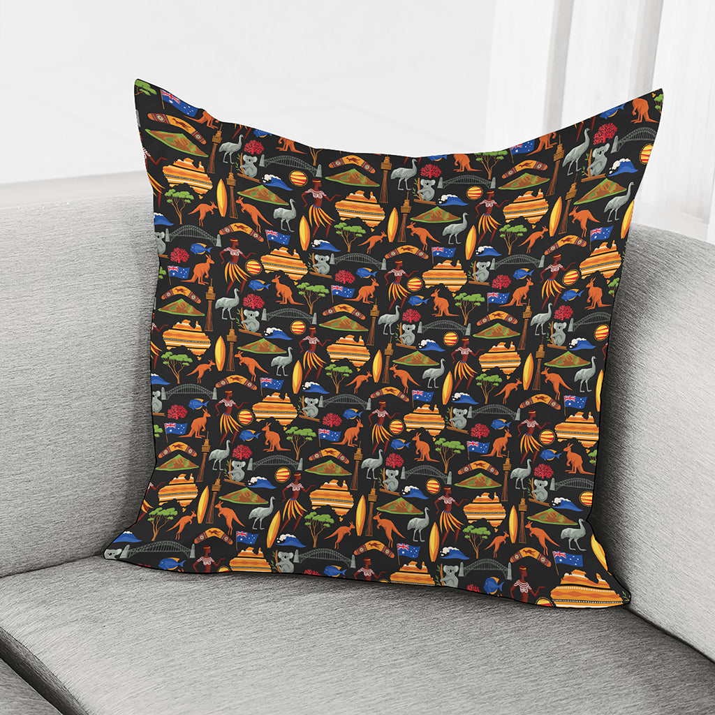 Australia Symbols Pattern Print Pillow Cover