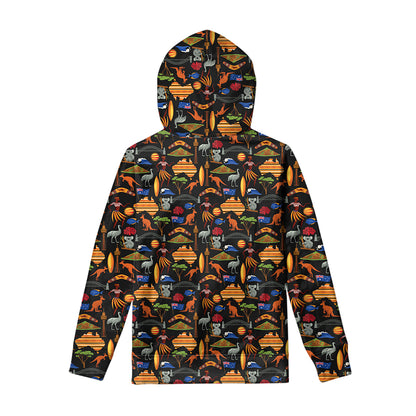 Australia Symbols Pattern Print Pullover Hoodie