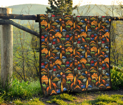 Australia Symbols Pattern Print Quilt