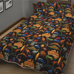 Australia Symbols Pattern Print Quilt Bed Set