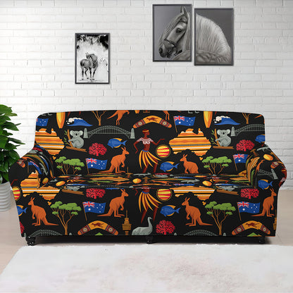 Australia Symbols Pattern Print Sofa Cover