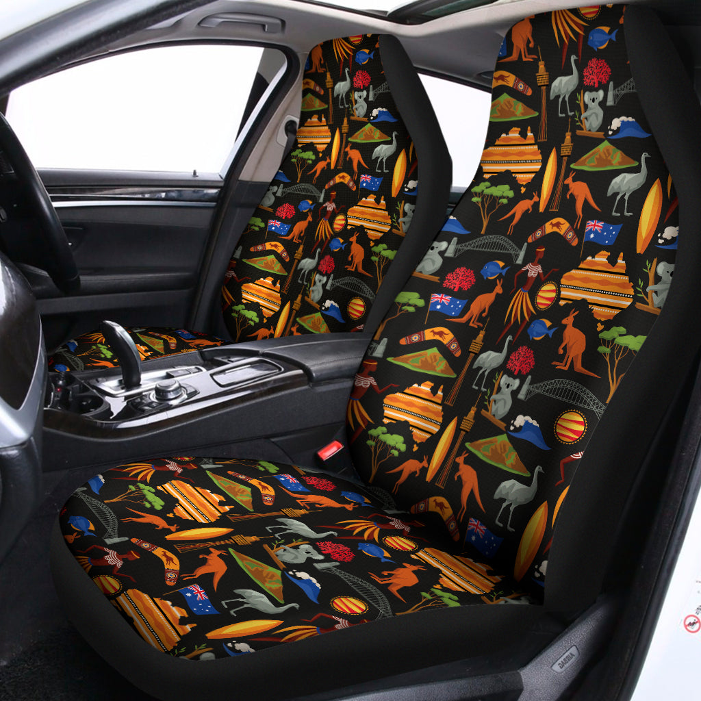 Australia Symbols Pattern Print Universal Fit Car Seat Covers