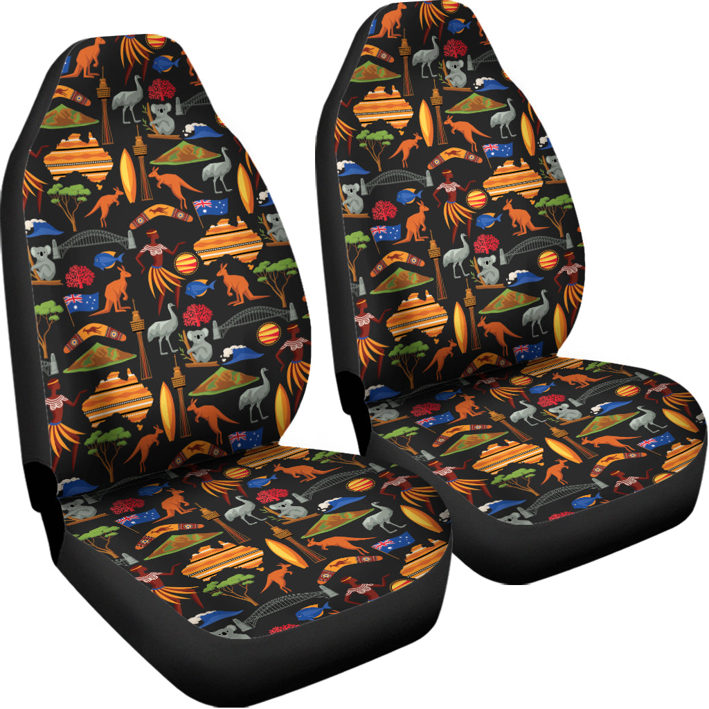 Australia Symbols Pattern Print Universal Fit Car Seat Covers