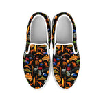 Australia Symbols Pattern Print White Slip On Shoes