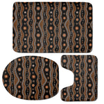 Australian Aboriginal Art Pattern Print 3 Piece Bath Mat Set