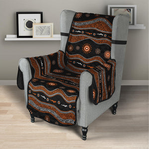 Australian Aboriginal Art Pattern Print Armchair Protector