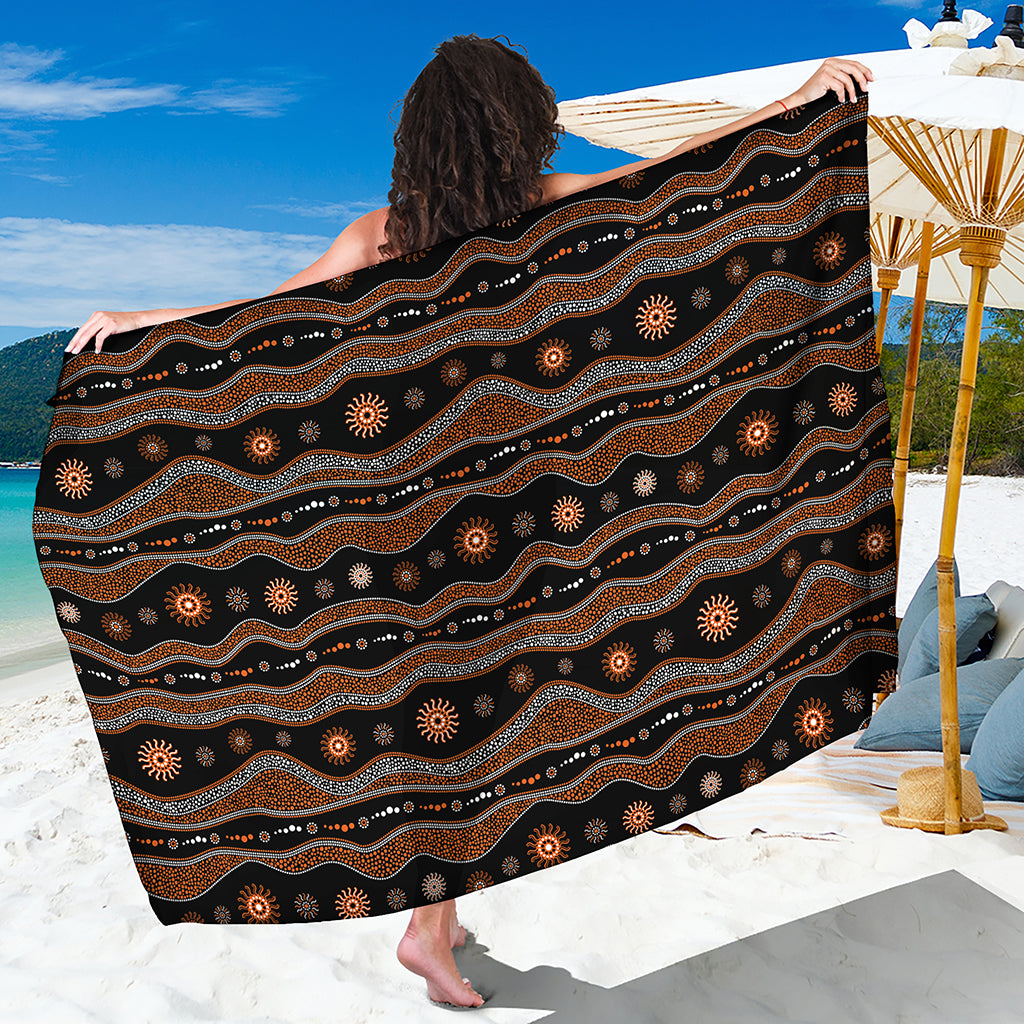 Australian Aboriginal Art Pattern Print Beach Sarong Wrap