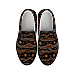 Australian Aboriginal Art Pattern Print Black Slip On Shoes