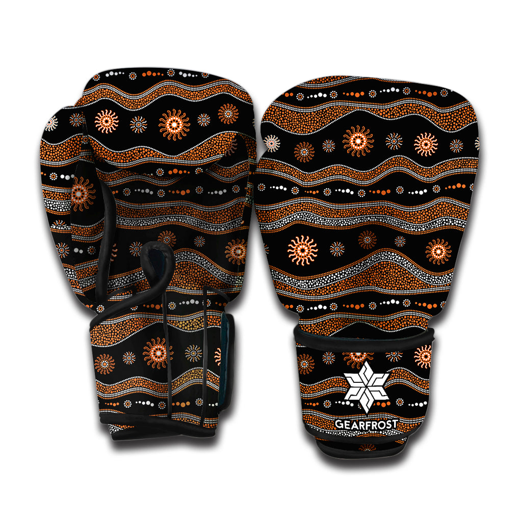 Australian Aboriginal Art Pattern Print Boxing Gloves