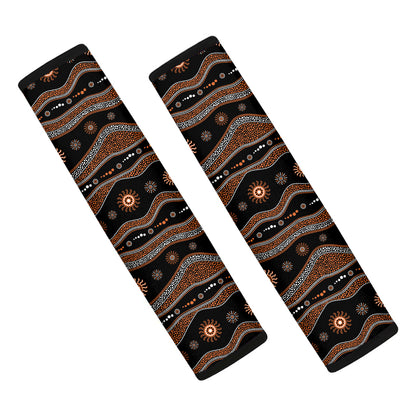 Australian Aboriginal Art Pattern Print Car Seat Belt Covers