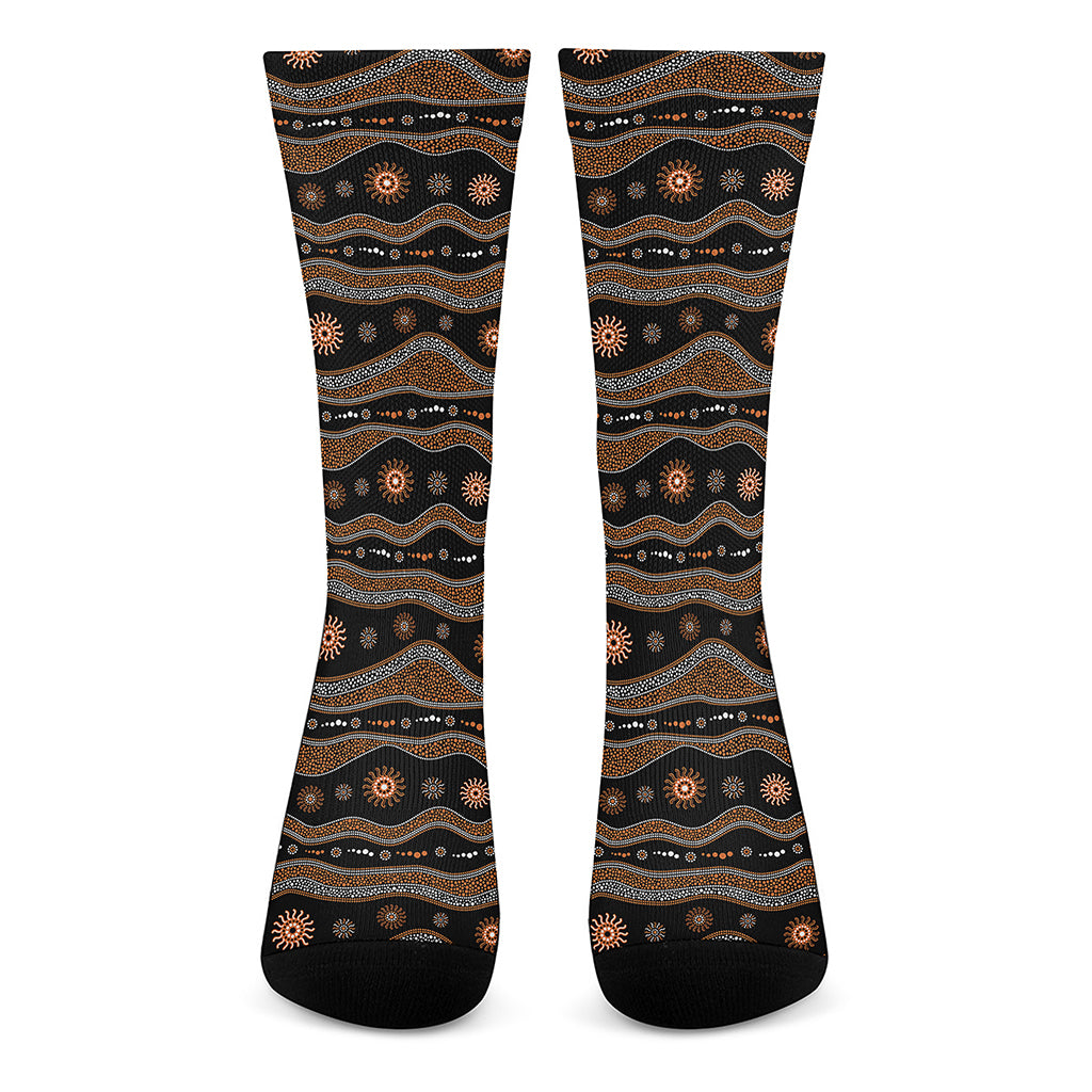 Australian Aboriginal Art Pattern Print Crew Socks