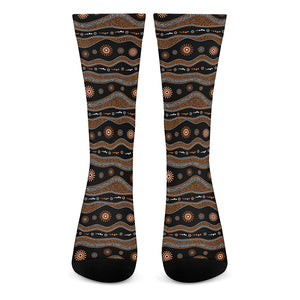 Australian Aboriginal Art Pattern Print Crew Socks