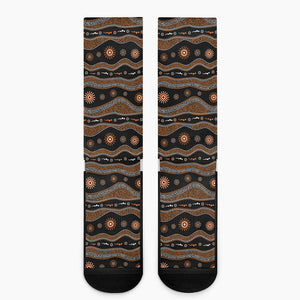 Australian Aboriginal Art Pattern Print Crew Socks