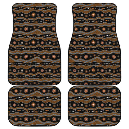Australian Aboriginal Art Pattern Print Front and Back Car Floor Mats