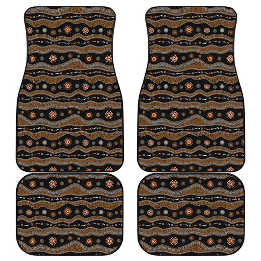 Australian Aboriginal Art Pattern Print Front and Back Car Floor Mats