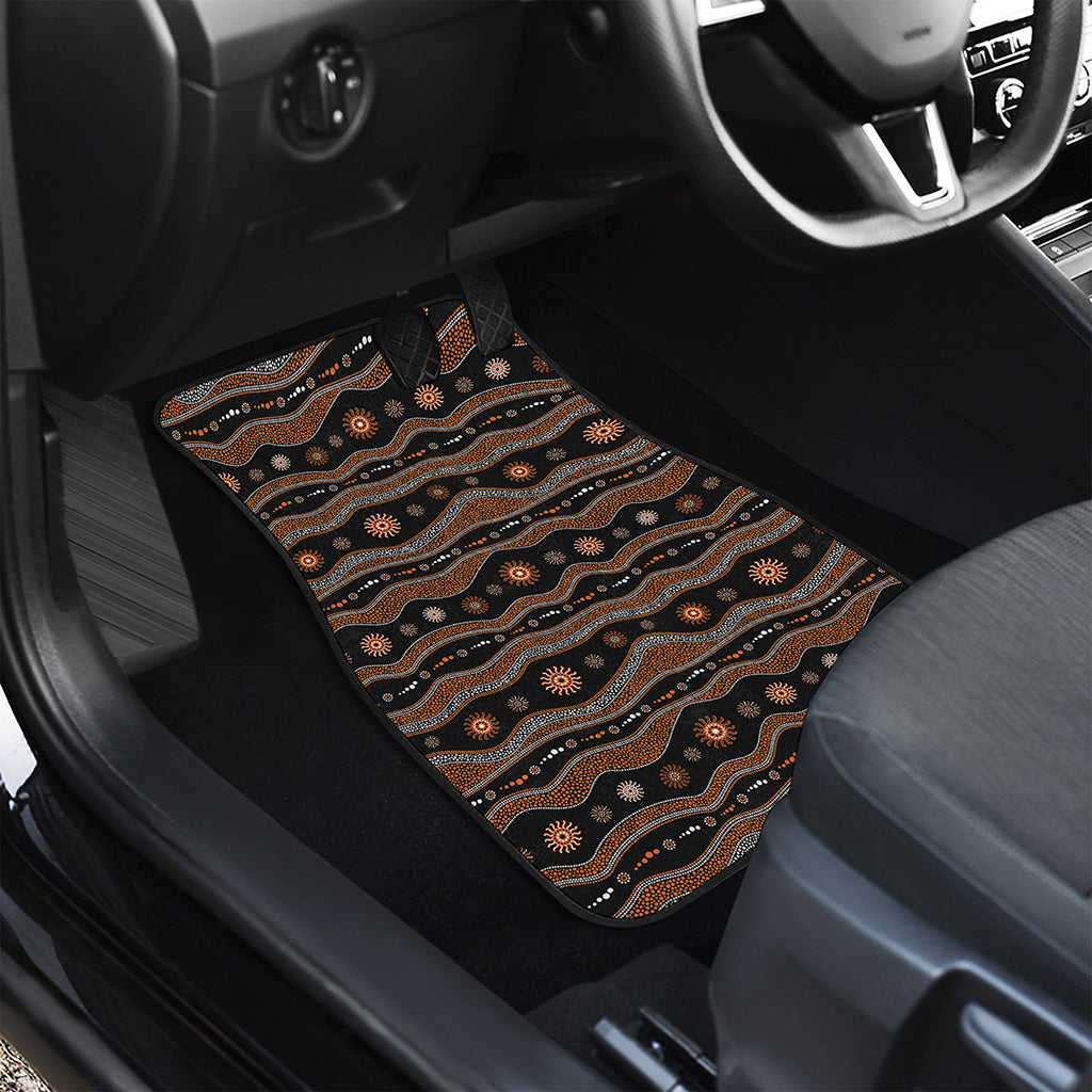 Australian Aboriginal Art Pattern Print Front and Back Car Floor Mats