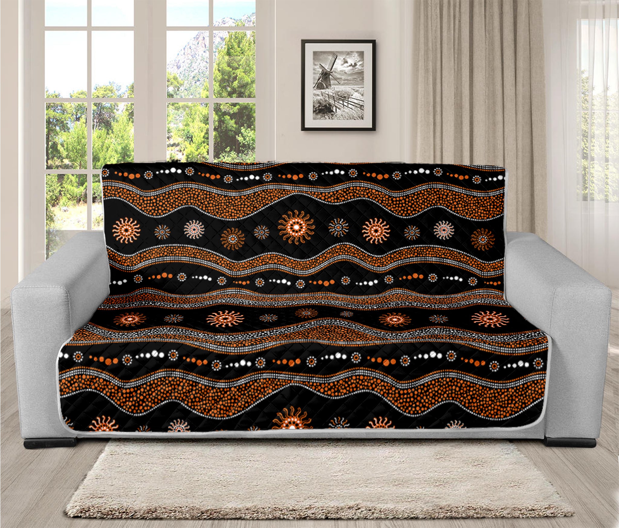 Australian Aboriginal Art Pattern Print Futon Protector