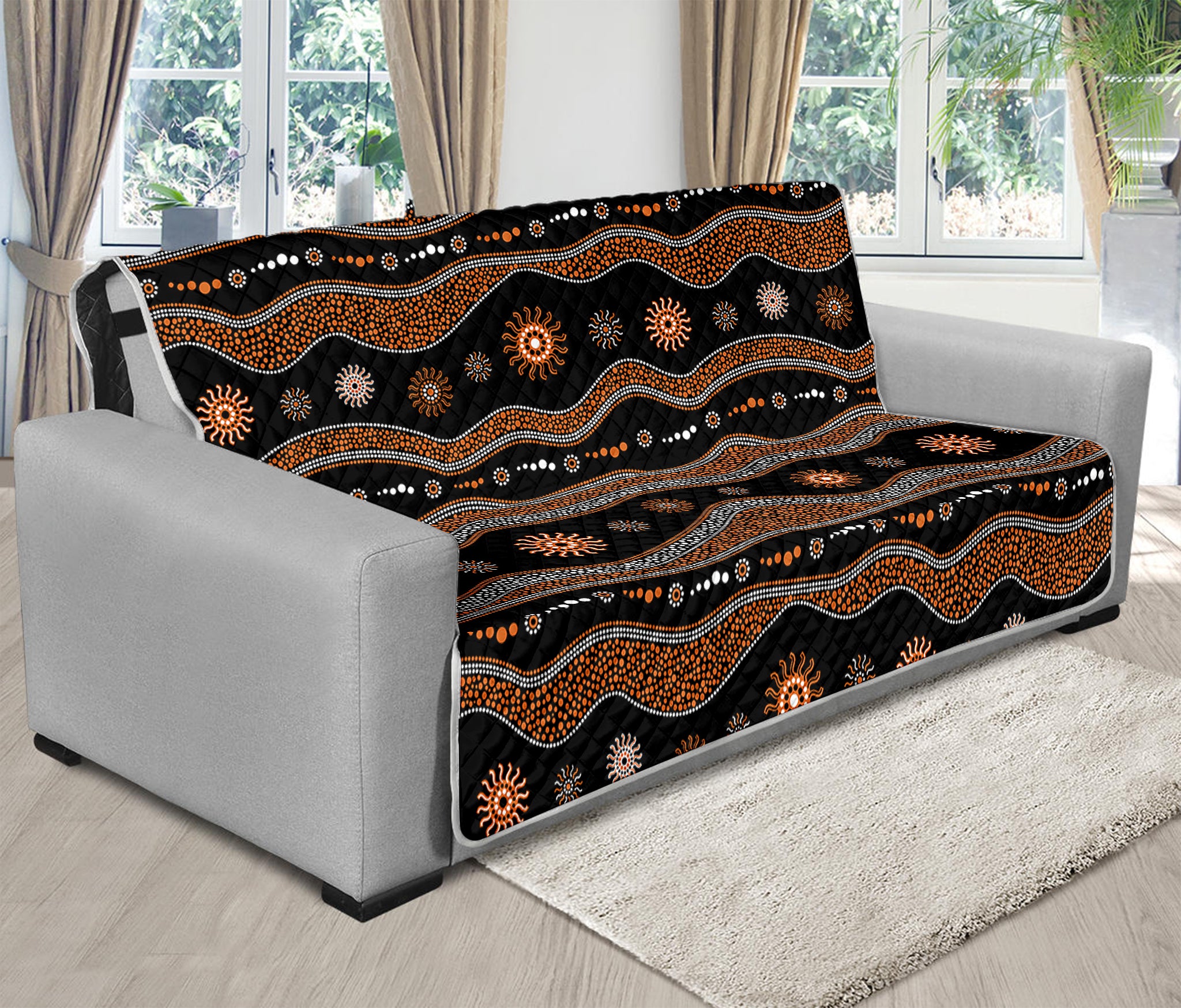 Australian Aboriginal Art Pattern Print Futon Protector