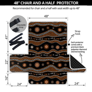 Australian Aboriginal Art Pattern Print Half Sofa Protector