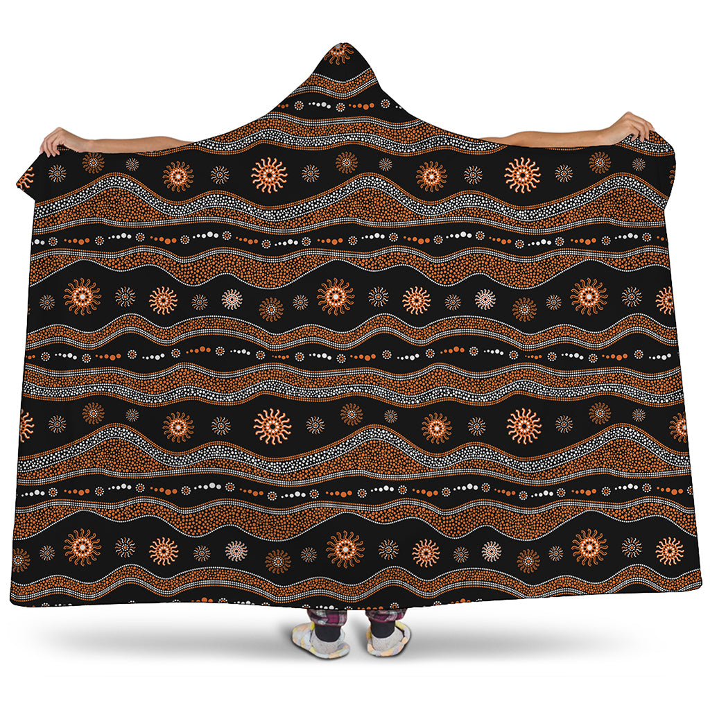 Australian Aboriginal Art Pattern Print Hooded Blanket