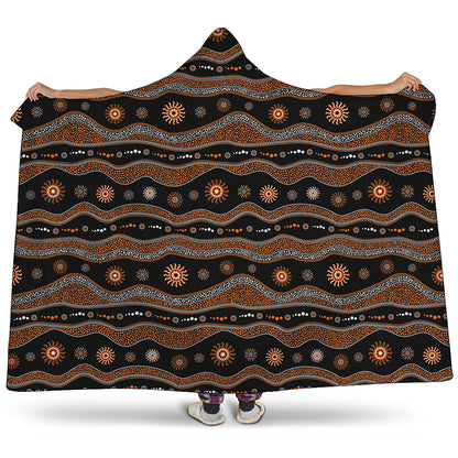 Australian Aboriginal Art Pattern Print Hooded Blanket